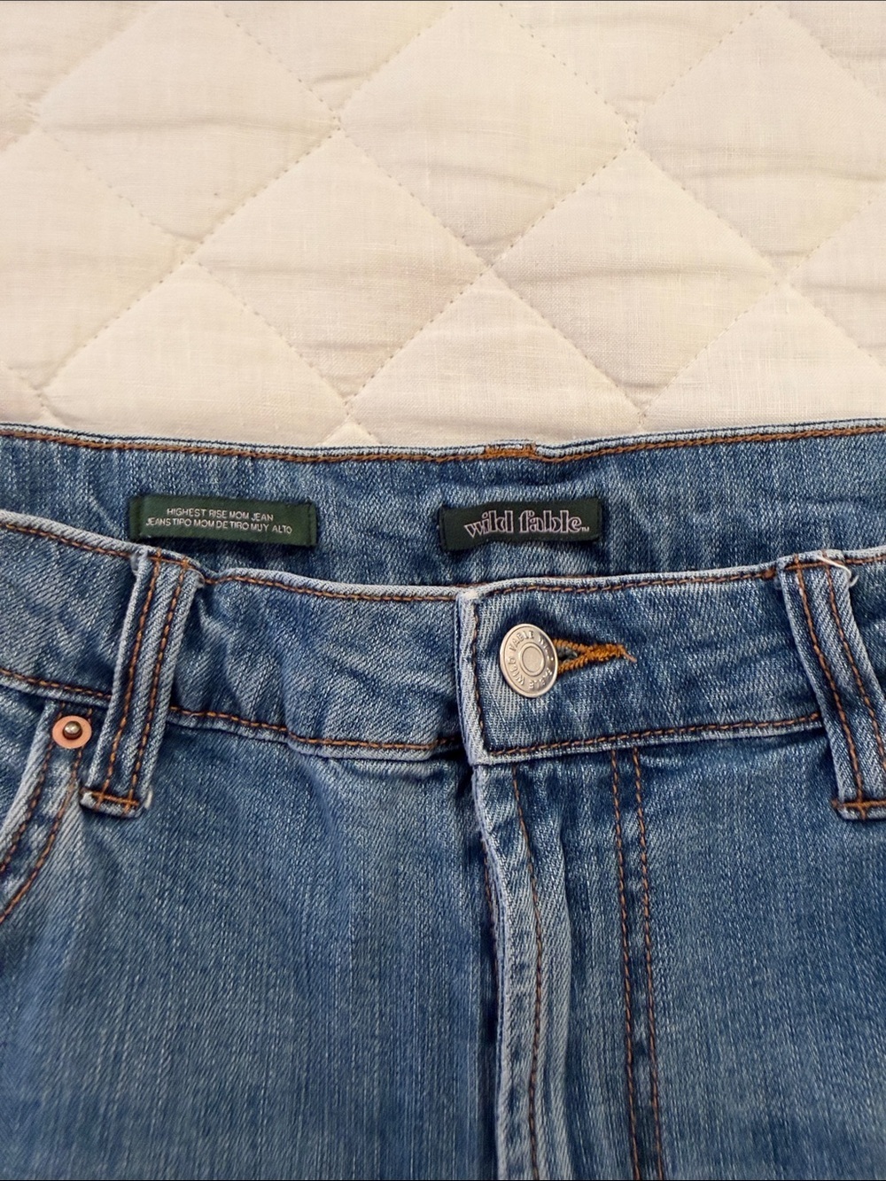 wild fable Medium Blue High-Rise Distressed Straight Jeans - Picture 4 of 6